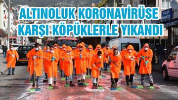 ALTINOLUK KORONAVİRÜSE KARŞI KÖPÜKLERLE YIKANDI