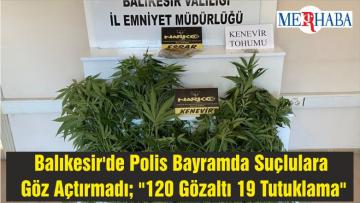 Balıkesir’de Polis Bayramda Suçlulara Göz Açtırmadı; “120 Gözaltı 19 Tutuklama”
