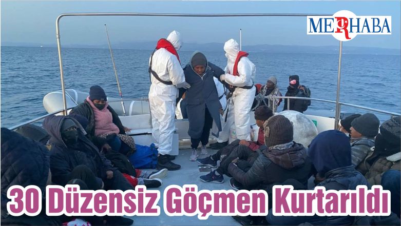 Balıkesir Açıklarında 30 Düzensiz Göçmen Kurtarıldı